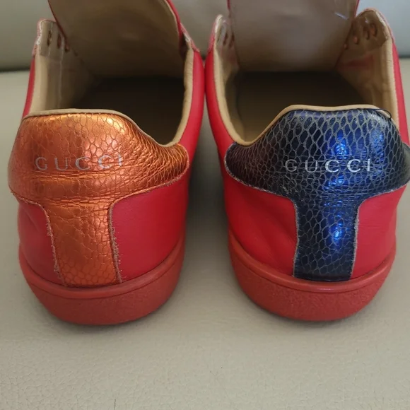 Gucci Freya Hartas Ace Sneakers Embroidered Leather men's 9.5 - Picture 4 of 10